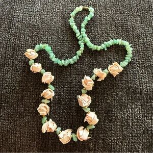 VTG Women's Aventuri & Hand-Carved Pink Shell Flowers Statement Beaded Necklaces